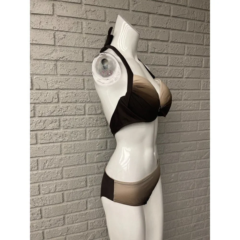 NWT Merry Style Barbados Brown Ombré Two Piece Swimsuit / Bikini Size XXL <3